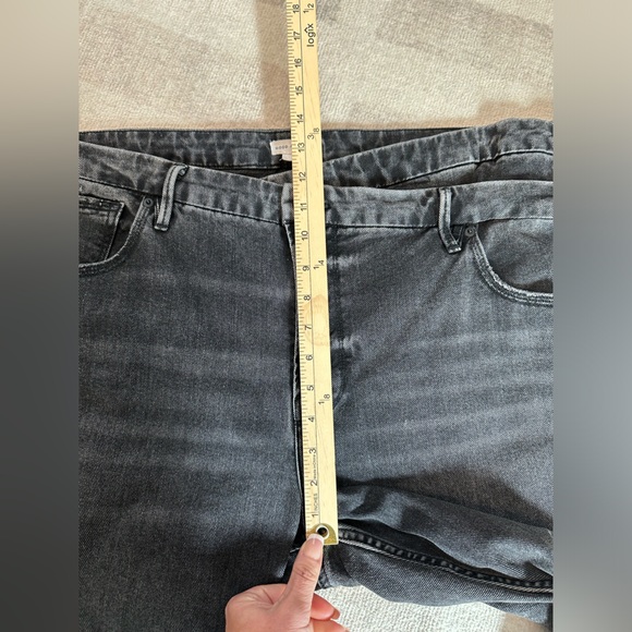 Good American Jeans Plus Size 90s Straight Crossover High Waist Black (Size 20) - Picture 10 of 11